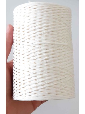 Angel Çanta Aksesuar Krem Renk Bükümlü Rafya