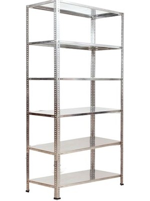 Galvanizraf 6 Katlı Galvaniz Çelik Raf Arşiv Rafı Depo Rafı Kiler Rafı 43X60X200