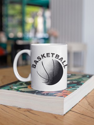 Kio Tasarım Kio Tasarım Basketball Yazılı Basketbol Topu Baskılı Kahve Çay Kupası Kupa Beyaz Porselen Mug Sevgililer-İş Arkadaşı-Doğum-Günü Hediyesi Hediye