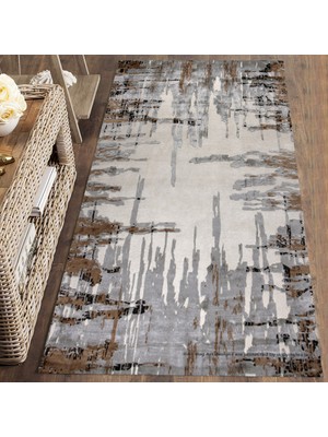 Else Gri Kahverengi Eskitme Iskandinav Yolluk Halı 80X200