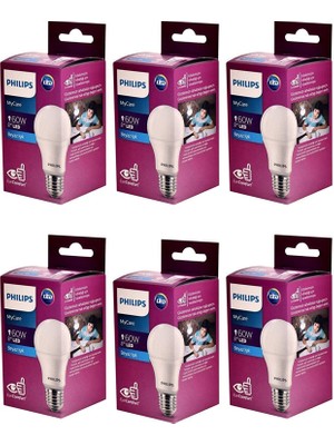 Philips Mycare LED Lamba 8W - 60W E27 6500K Beyaz Işık (6 Lı Paket)