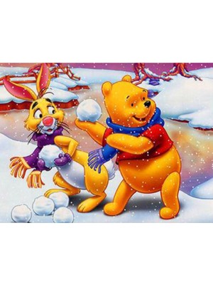 Movas Sanat Winnie The Pooh Ve Tavşan | Elmas Mozaik Tablo | Mozaik Puzzle  | 50x35 | E20202948M