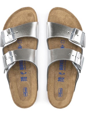 Birkenstock 1005961 Arizona Nl Metallic Silver Terlik