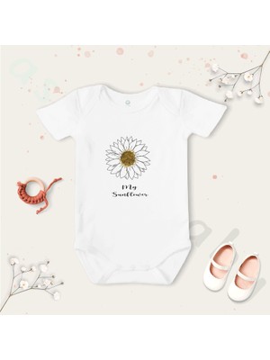 Limon Unisex My Sunflower Desenli Organik Bebek Body Zıbın