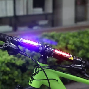 Mavi-Kırmızı Çakarlı USB Şarjlı 100 Lümen Bisiklet Stop Lambası