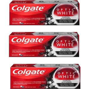 Optic White Aktif Kömür Diş Macunu 50 ml 3 Adet