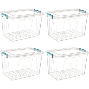 NFM HOME Plastik Kilit Kapaklı Saklama Koruma Kabı 15 Lt 4 Adet