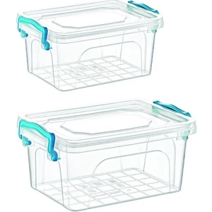 NFM HOME Saklama Kabı Kilit Kapaklı Erzak Gıda Kutusu 7.5LT+10LT 2'li Set