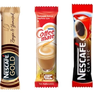 Gold 2 gr X50, Nescafe Classic 2 gr X50, Nestle Coffee Mate 5 gr X50