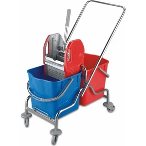 Metal Çift Kovalı Temizlik Arabası