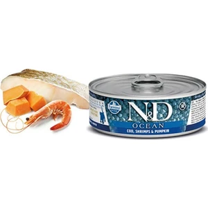 N&d Ocean Tahılsız Morina Balıklı ve Karidesli Yavru Kedi Konservesi 80 Gr*12 Adet