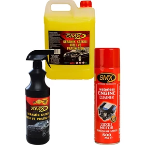Seramik Katkılı Hızlı ve Pratik Araç Cila 5+750 ml - Smx Susuz Motor Temizleme Spreyi