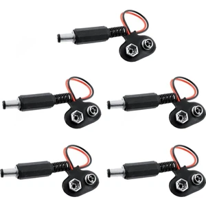 Emay Center 5 Adet - Arduino Uyumlu Jaklı 9V Pil Bağlantı Kablosu 9 Volt Pil Başlığı Jack Battery Connector