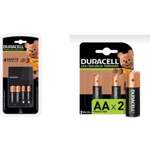 Cef 14 Pil Şarj Cihazı Şarj Edilebilir 4'lü 1300 Mah Aa ve 750 Mah Aaa  Şarj Edilebilir Pil 2'li
