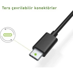 USB Type-C 3A Hızlı Şarj ve Data Kablosu Siyah 1 mt