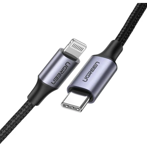 Örgülü Type-C to Lightning iPhone Uyumlu Hızlı Şarj Kablosu Siyah 1.5 Metre