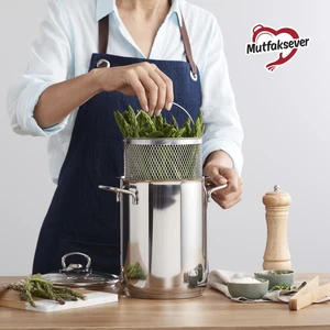 Mutfaksever 4 L Derin Tencere – Paslanmaz Çelik Gövde ve Kapak, Ergonomik Saplı, Kolay Temizlenir, 16x21 cm