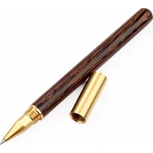 Rose Ahþap Tükenmez Kalem Pirinç Kafa Roller Metal Vidalý Kapak