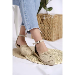 Flr Dantel Motifli Kadın Sandalet