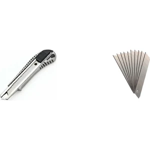 Metal Maket Bıçağı Geniş Gövdeli Falçata + 10 Adet Yedek Uç