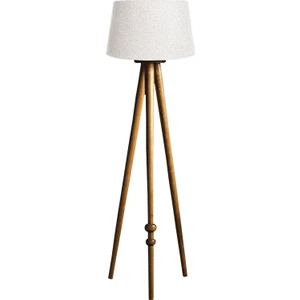 Ağaç Ustası Round Leg Tripod Lambader Abajur Avize Aydınlatma Ahşap Naturel Ağaç Country Masif Doğal