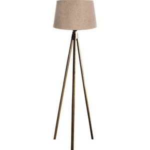 Ağaç Ustası Oval  3 Ayak Tripod  Lambader Abajur Köşe Lambası Ahşap Naturel