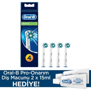 Diş Fırçası Yedek Başlık Cross Action 4 Adet+30 ml Diş Macunu
