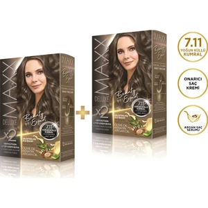 Maxx Deluxe Beauty Expert 7.11  Yoğun Küllü Kumral 2'li Set Boya
