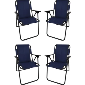 4 Adet Kamp Sandalyesi Katlanır Sandalye Piknik Sandalyesi Plaj Sandalyesi - Lacivert