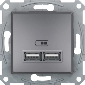 Asfora USB Prizi 2,1A Çelik