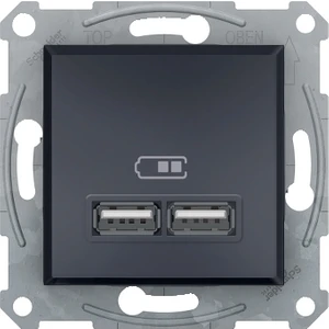 Asfora USB Prizi 2,1A Antrasit