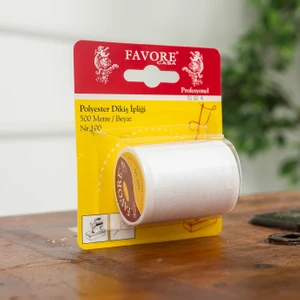 Favore Casa 500 Metre Polyester Dikiş İpliği Beyaz