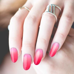 Artikel Pembe - Kırmızı Ombre Tırnak Dövmesi, Tırnak Tattoo, Nail Art, Tırnak Sticker, Nail Sticker
