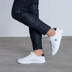 U.S. Polo Assn. Deri Sneaker Ayakkabı 37 Numara Düz Tabanlı Kadın Kullanımı İçin Beyaz