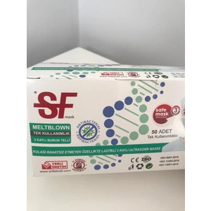 Sf Mask Meltblown 3 Katlı Burun Telli Cerrahi Yüz Maskesi 100 Adet Beyaz