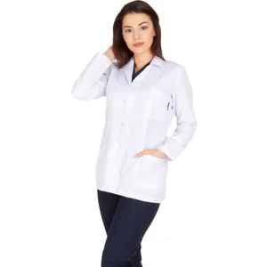Kadın Doktor Öğretmen Önlüğü Laboratuvar Eczacı Hemşire Ceket Boy Kısa Önlük Klasik Yaka
