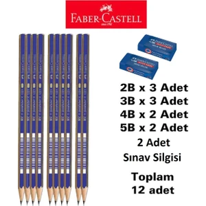 Dereceli Kalem Seti 10 Adet Faber Sınav Silgisi 2 Adet 2b 3 Adet 3b 3 Adet 4b 2 Adet 5b 2ADET