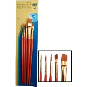 Sentetik Fırça Seti Academy Dove 5'li Fırça Seti 1 Paket
