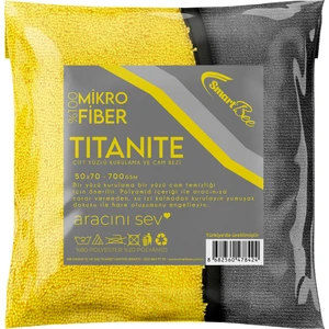 Titanium Mikrofiber Çift Taraflı Oto Kurulama ve Cam Bezi 50X70CM 760GSM