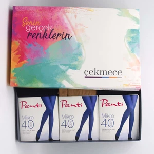Mikro 40 3'lü Karışık 500 - 57 Külotlu Çorap