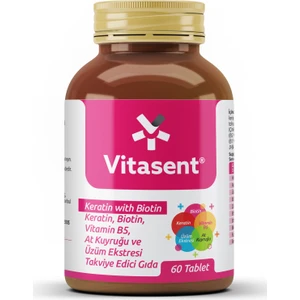 Keratin, Biotin, Vit B5, At Kuyruğu ve Üzüm Ekstresi 60 Tablet