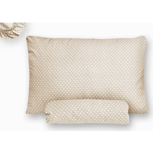 Tek Kişilik Lastiksiz Bej Puantiyeli Çarşaf 160x240 ve Yastık Kılıfı