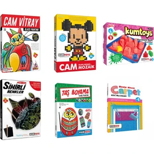 - Cam Vitray,cam Mozaik,hareketli Kum,sihirli Renkler,taş Boyama,carpet Benim Halım 6'lı Set