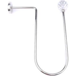 Evdepo Home Gümüş Rengi Metal Fon Perde Bağlama Renso Kol Bağı