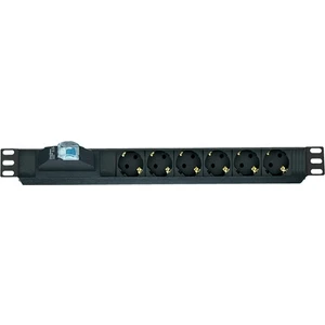 AGER 19" 1U 6lı Sigortalı Priz Modülü Metal Gövdeli AA-PRZ01U19-6S-AL