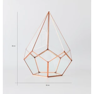 Dekoratif Teraryum Geometrik Cam Fanus