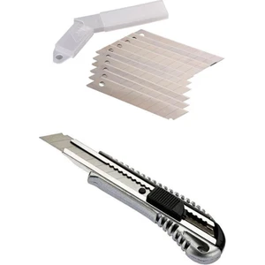 Metal Maket Bıçağı + 10 Lu Maket Bıçağı Yedek Ucu Seti