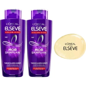 L'Oréal Paris Loreal Paris L'oréal Paris Elseve Mor Şampuan 200 ml x 2 + Elseve Tarak