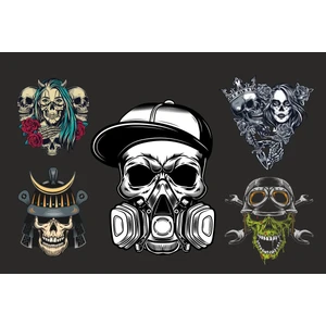 Ubga Gift 5 li Motorsiklet Kask Sticker Set 1 Ad. (12X7,5) 4 Ad. (6x6)