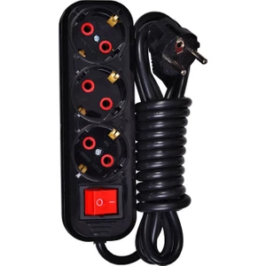 Smart Socket Üçlü Akım Korumalı & Anahtarlı Grup Priz  5 Mt.